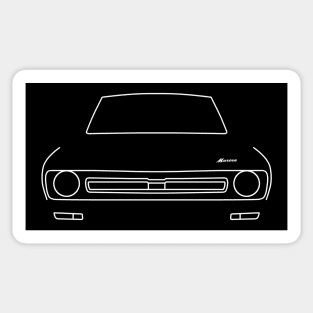 Morris Marina classic car outline graphic (white) Sticker